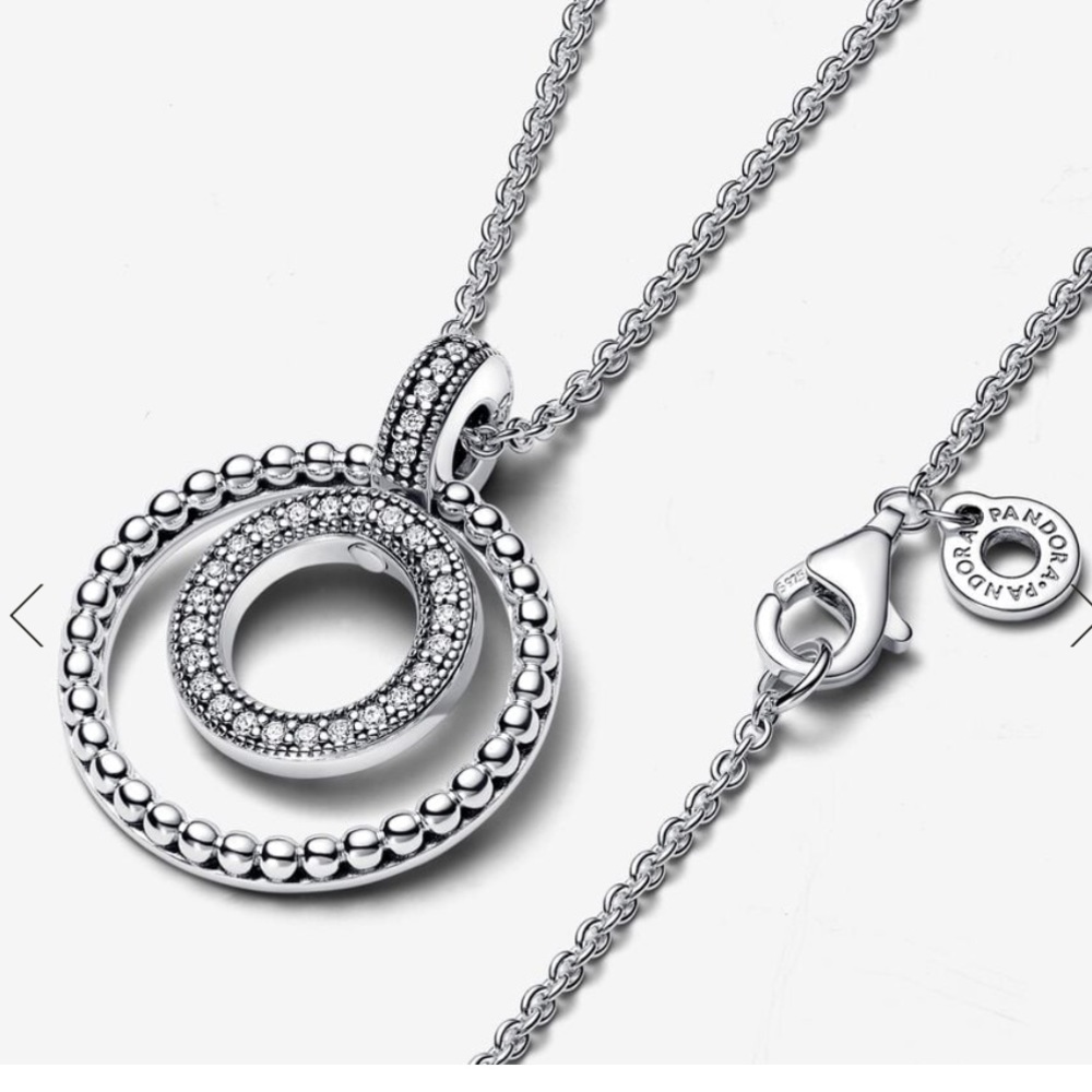 Pandora Siganture Pavé and Beads Pendant Necklace
